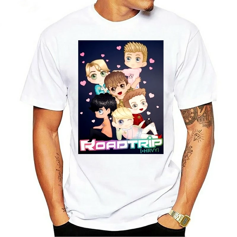 Мужская футболка Roadtrip + Hrvy RoadtripTV band boyband merch Roadtrip Футболка женская футболка футболки Топ