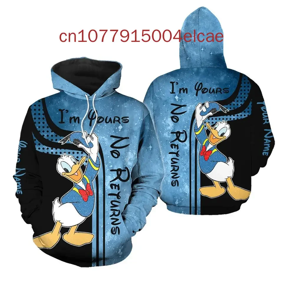 Disney Donald And Daisy Couple Hoodie Men Women's Children's 3D Printed Casual Fashion Hoodie