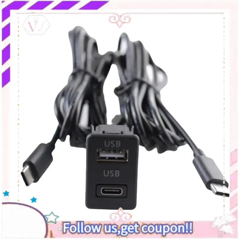 سهلة الاستخدام سيارة أندرويد الملاحة آلة مزدوجة TYPE-C المدخلات إلى USB + USB-C واجهة لوحة تمديد مهائي كابلات لوحة