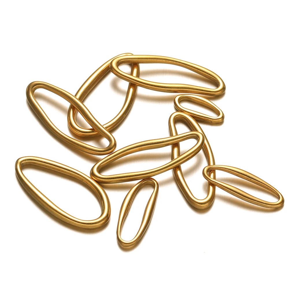 5 Stück Edelstahl-Anhänger in unregelmäßiger ovaler Form für DIY-Schmuckherstellung, Ohrringe, Halsketten-Verbinder, Armband-Zubehör – Detail 4