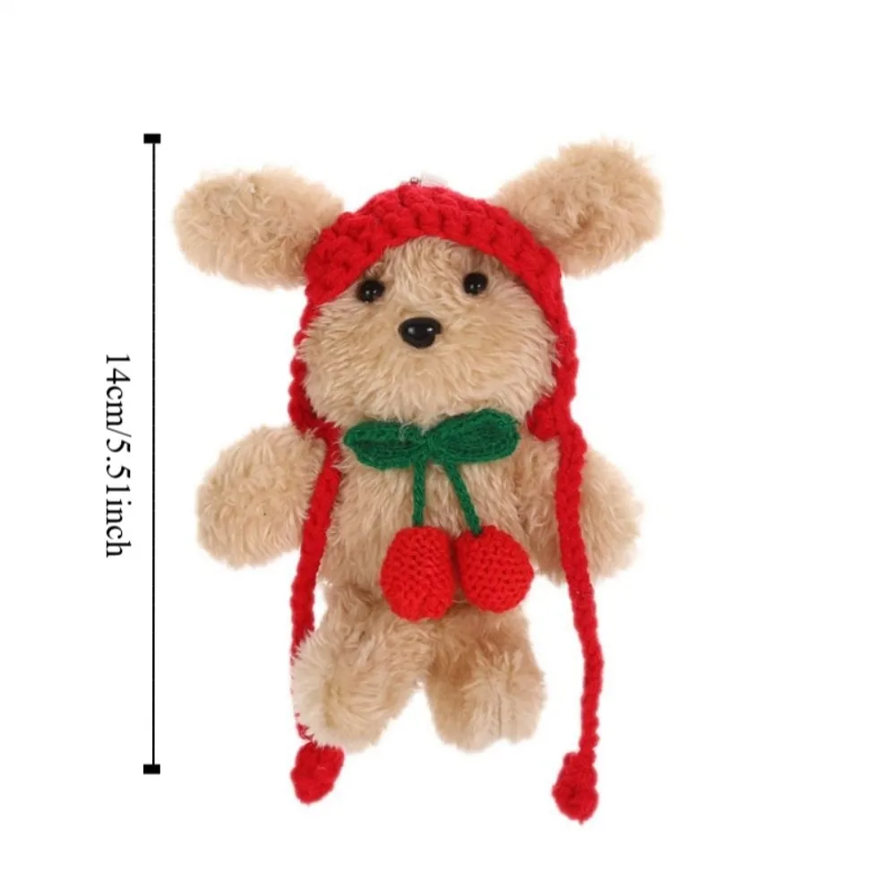 キーホルダー付きビーニーハット、子犬のぬいぐるみペンダント、漫画風面白いぬいぐるみ犬キーホルダー、かわいい犬のぬいぐるみキーリング、女の子へのプレゼント