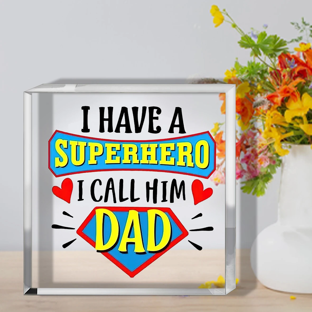 Father's Day Keepsake Gift for Dad,I Have a Hero,I Call Him Dad,  Gifts for Dad from Son Daughter,Gift for Dad Grandpa Stepdad