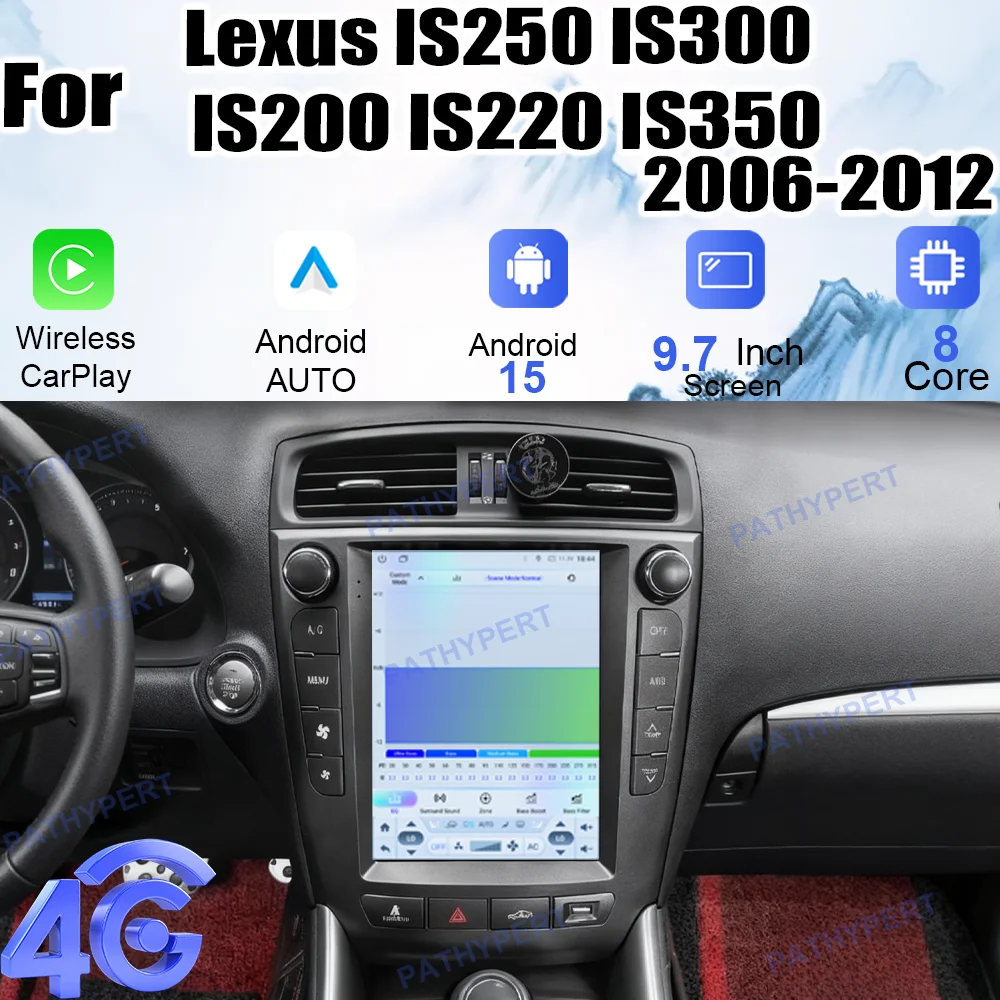 For Lexus IS250 IS300 IS200 IS220 IS350 2006-2012 Stere HD Screen Car Multimedia Player Carplay Display Radio Audio Head Unit 4G