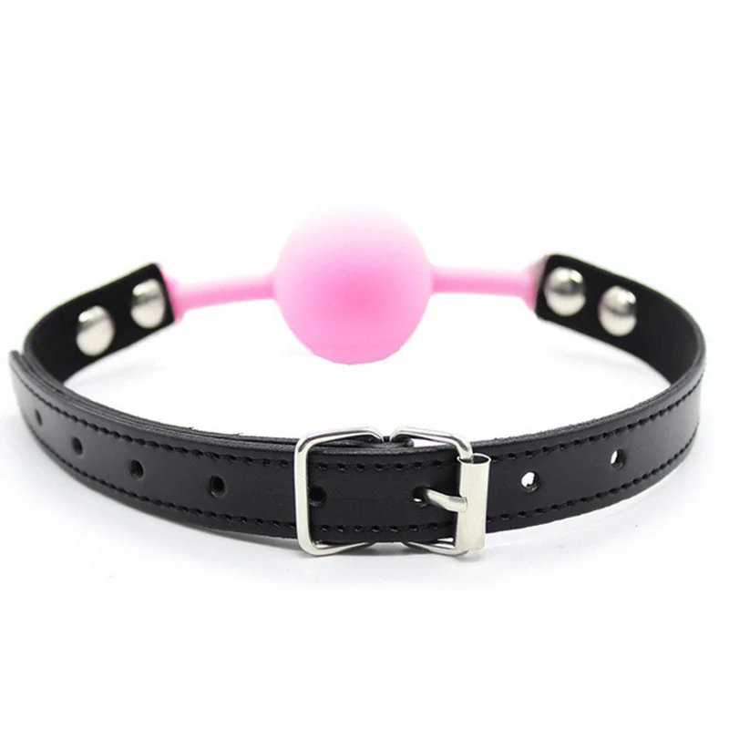 PU Leather Band Silicone Ball Oral Fixation Sex Toys for Couples Adult Games Mouth Gag Mouth Stuffed BDSM Bondage view 2