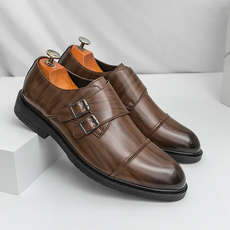 Men Leather Shoes Luxury Business Formal Shoes Fashion Pointe Patent Leather Shoe Wedding Party Shoe Casual Dress Shoes for Men