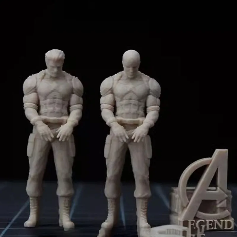 1/64 1/43 مقياس الأبيض نموذج مشهد مصغر دمية غير معلمة الكابتن بطل مصغرة ألعاب شخصيات الحركة