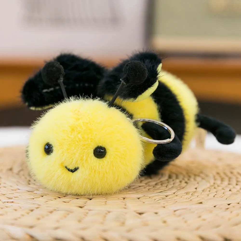 New Simulation Insect Pendant Cartoon PP Cotton Keychain Pendant Spider Bee Bag Decor Gift