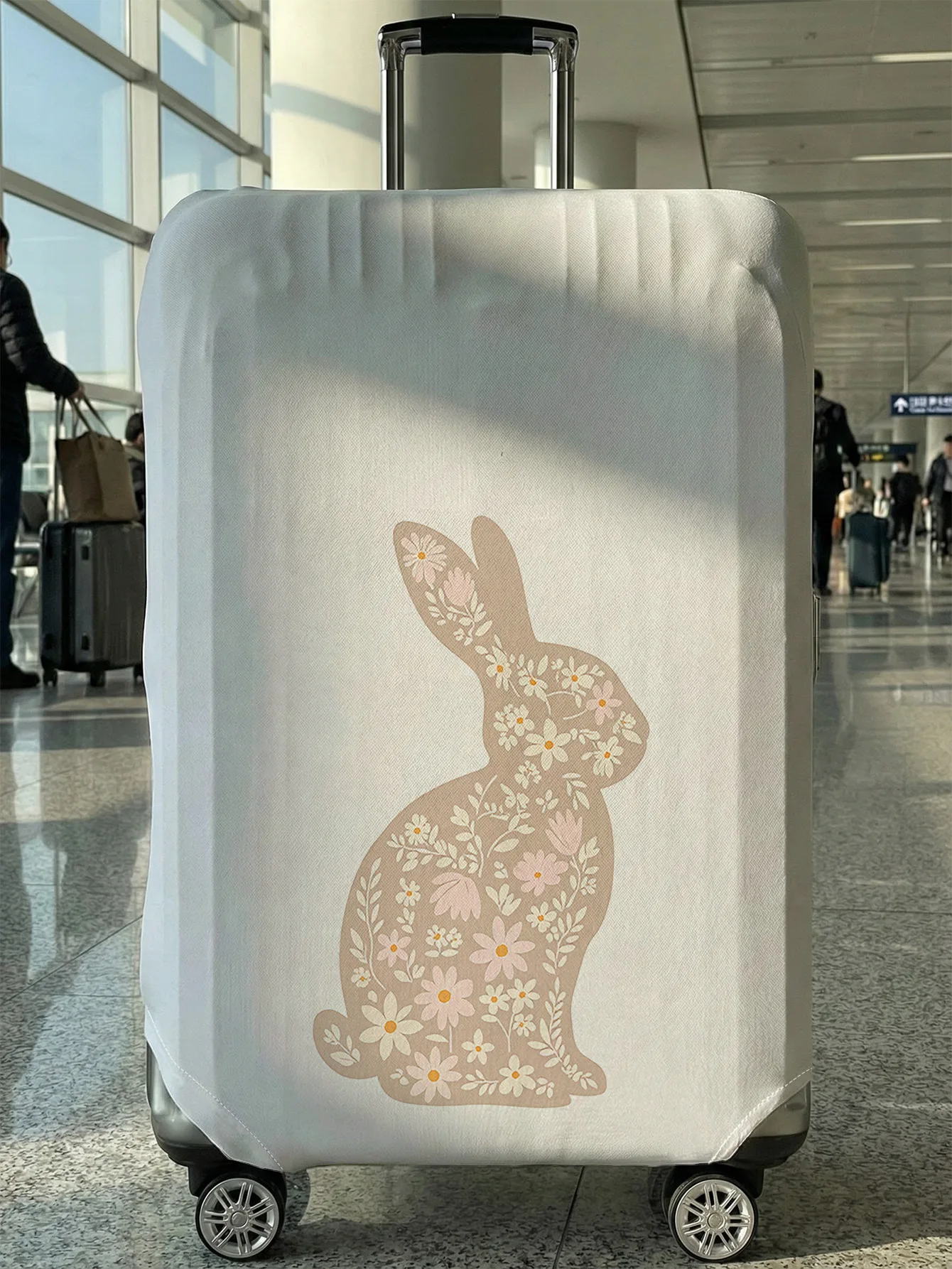 

Чехол для багажа с принтом «Лесные цветы и кролики», подходит для чемоданов 18-32 дюймов, чехол на ручку чемодана, дорожные аксессуары
