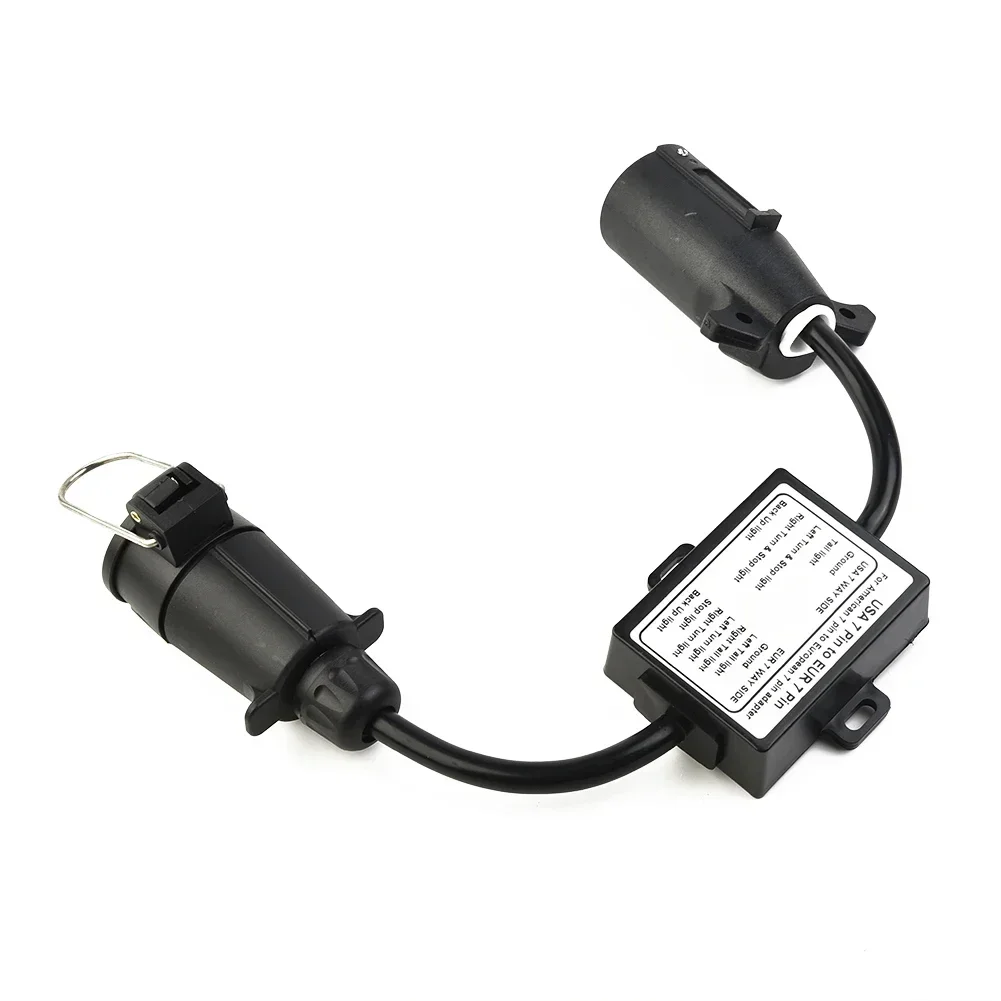 Trailer Light Converter For Motorhome Travel Brake Light Circuit Connector Adapter Brake Signal Separating US 7-pin To EU 7-pin