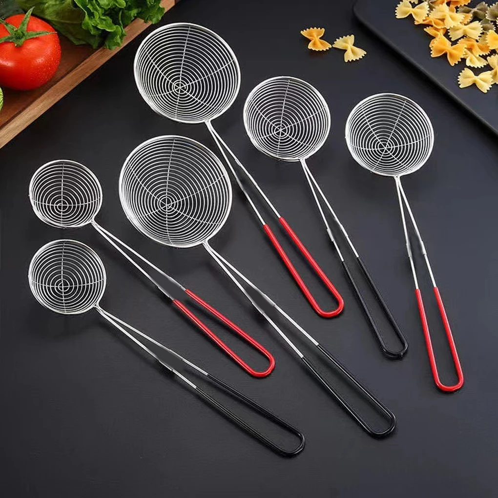 Stainless Steel Wire Sieve Kitchen Fine Mesh Colander Spider Strainer Pastry Baking Tools Draining Filter Skimmer