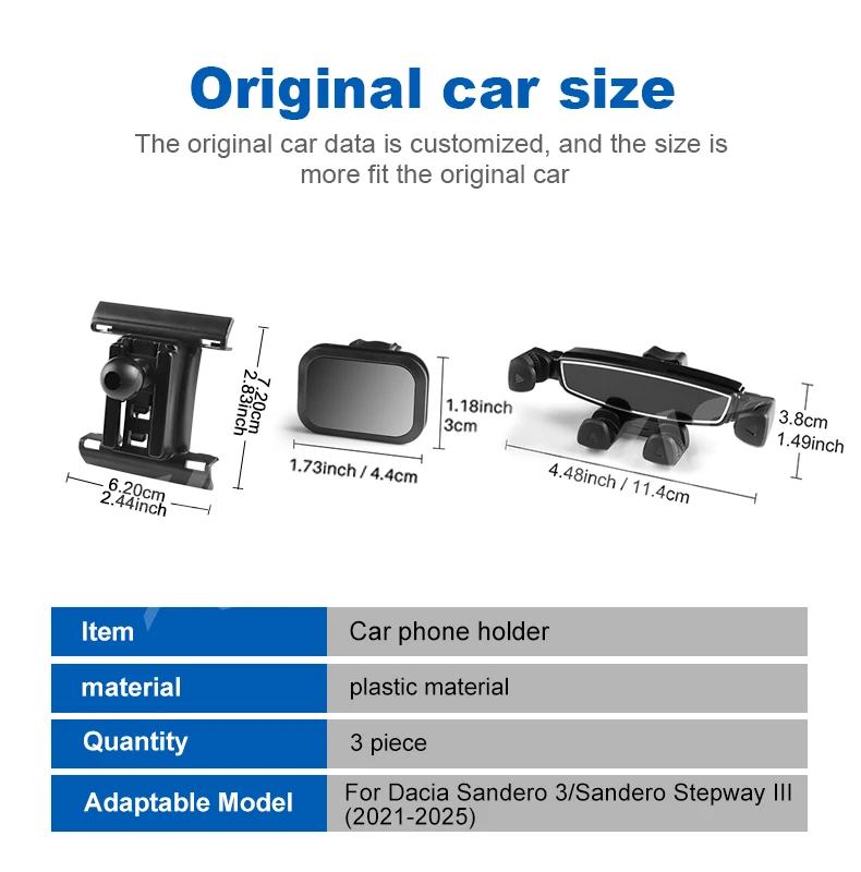 Für Dacia Sandero 3/Sandero Stepway III 2021 2022 2023 2024 2025 Auto Schwerkraft Magnetische Telefon Halter Halterung GPS Navigation Stehen – Detail 9