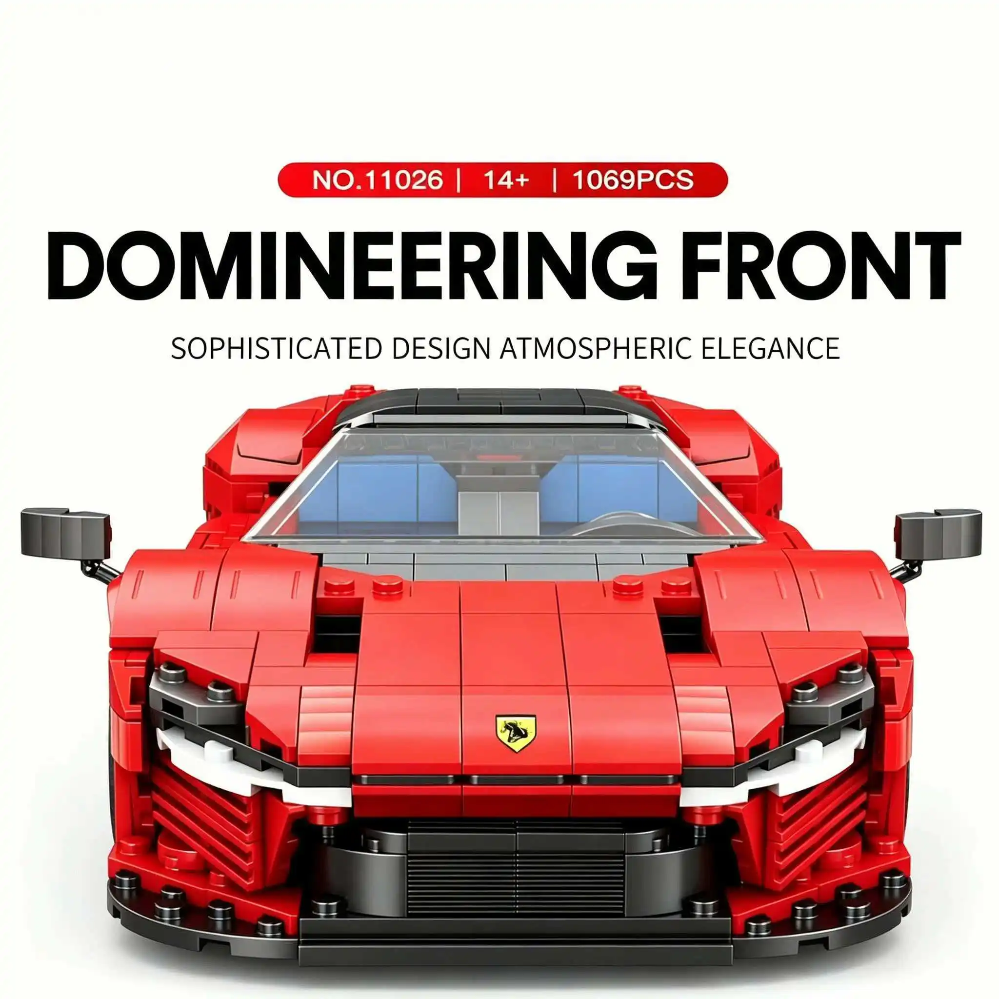 

Red Large Sports Car Building Block Model Daytona SP3 Tech Version Assembly Blocks Racing Toy Vehicle Gift Desktop Decoration