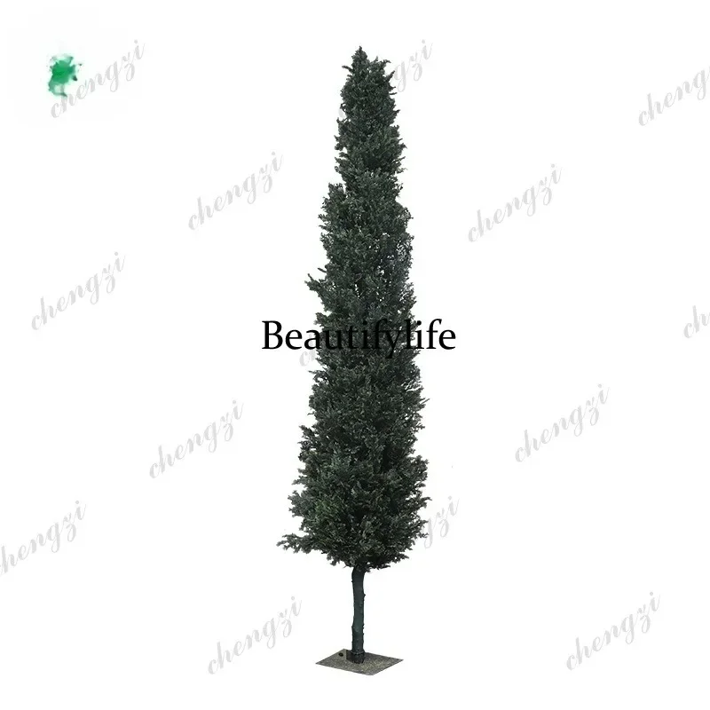 03 simulated pine and cypress real wooden pole Christmas tree holiday simulation pine tree interior