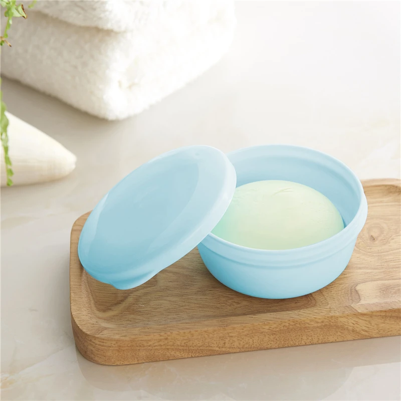 Creative Portable Sealed Soap Box Travel Soap Box Lid Compartment Round Soap Box Simple Bathroom Lid Drainage Soap Holder