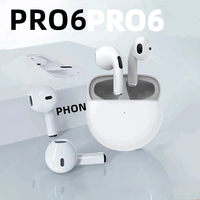 Pro6 tws wireless headphone bt5.0 earphones smart touch control sport earbuds stereo music headset for for xiaomi/android/iphone