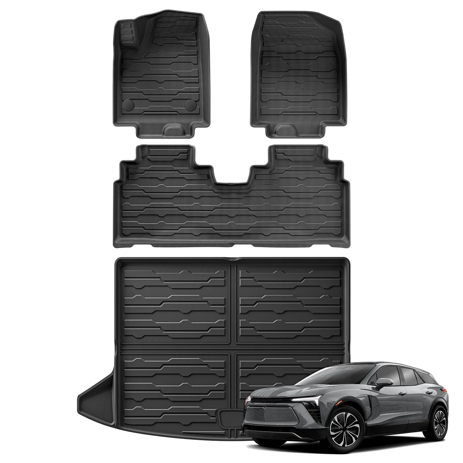 

for Chevrolet Blazer EV 2024 2025 TPE 3D Car Floor Mats Cargo Liner Trunk Pad All Weather Black for Honda Prologue EV 2024