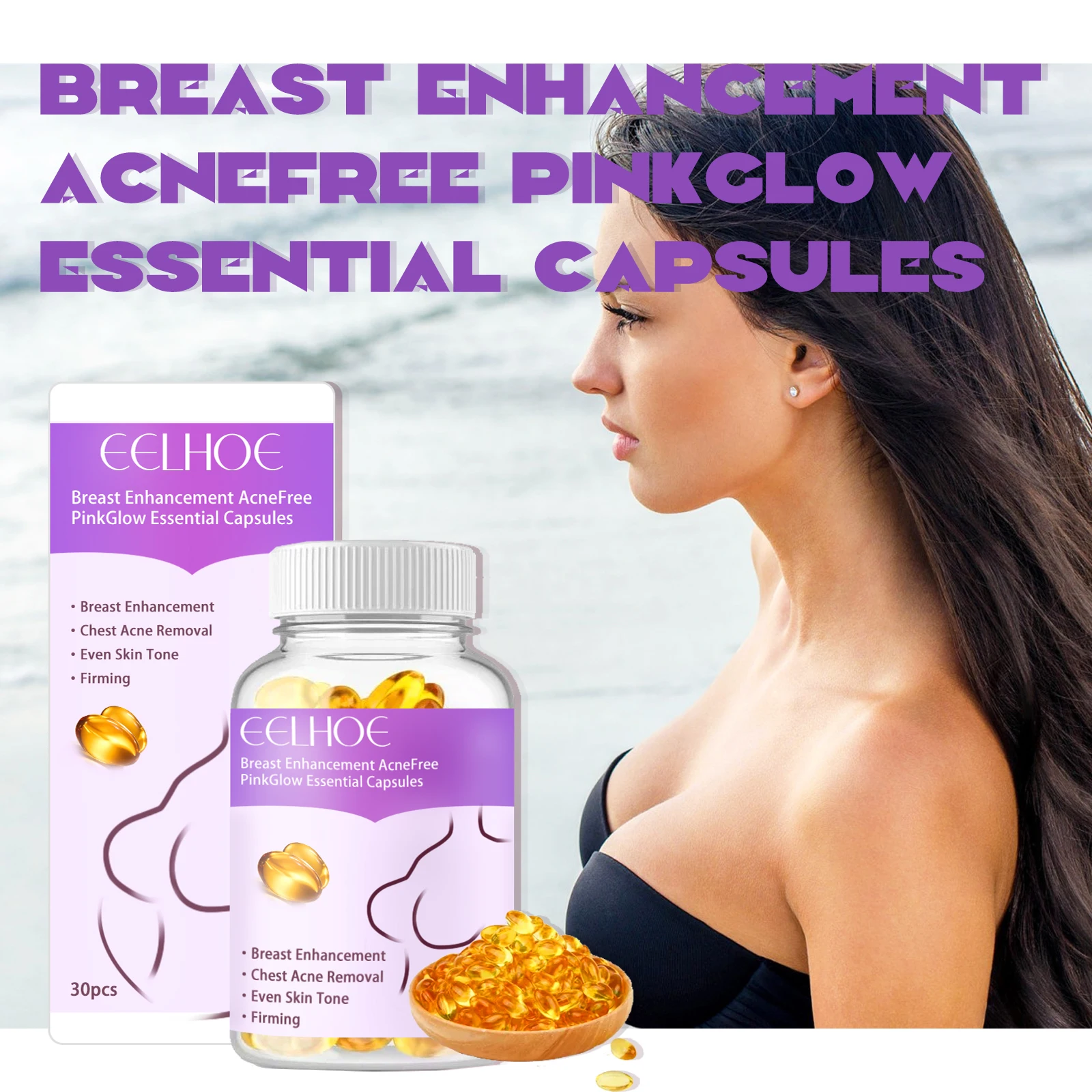 Breast Enhancement Oil Capsule Breast Firming Tightening Massage Bigger Chest Lift Oil Fast Growth Breast Bigger Capsules 30PCS