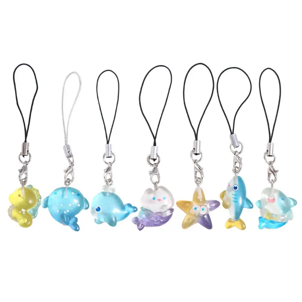 Модный ремешок для телефона с рыбой, брелок для морских существ, подвесная веревка для телефона, рыбий хвост, морская лошадь, брелок для мобильного телефона, подарок