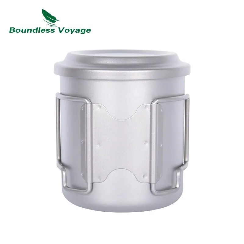 Boundless Voyage Camping Titanium Cup Portable Outdoor Mug with Filter Ultralight Camping Picnic Water Coffee Cup 420ml