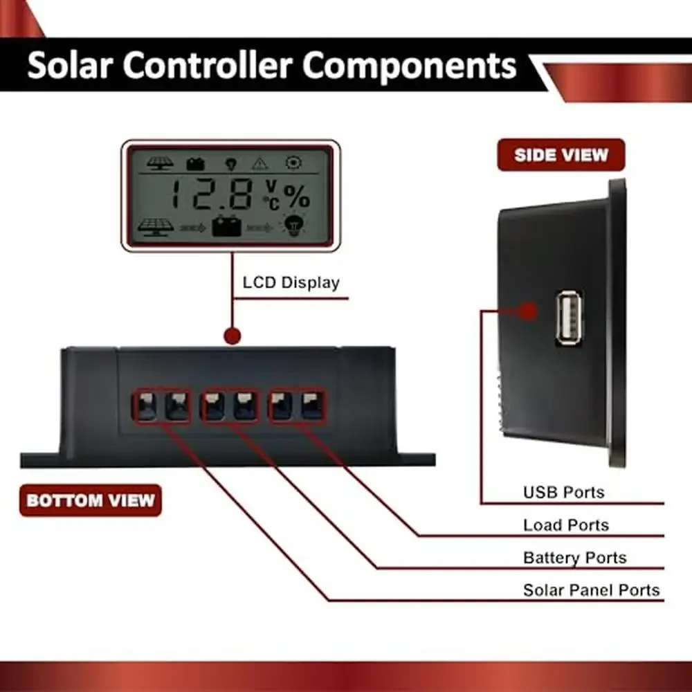 200W 12V Solar Kit LiFePO4 Batterij Monokristallijne Zonnepanelen PWM Laadregelaar RV Trailer Smart Systeem Display Levensduur