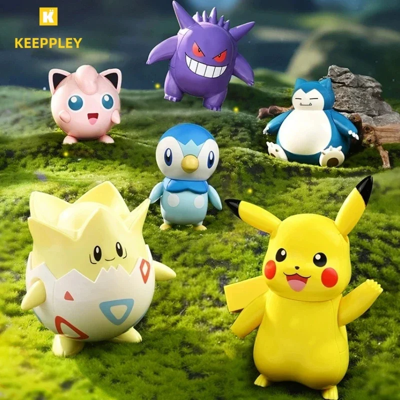 Keeppley Pokémon  Series Building Block Kawaii Pikachu Togepi Gengar  Snorlax Splicing Model Ornaments Puzzle Toy Gifts