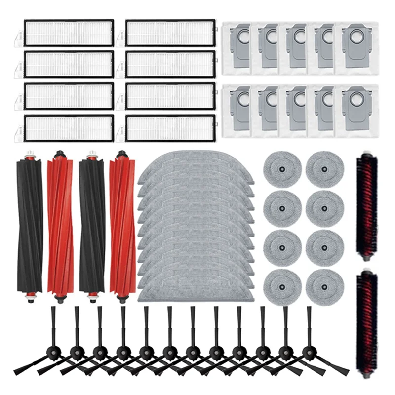 9 متر-ل Roborock S8 Maxv الترا جهاز آلي لتنظيف الأتربة اكسسوارات ممسحة Choth أكياس مكنسة الجانب فرشاة تصفية استبدال أجزاء