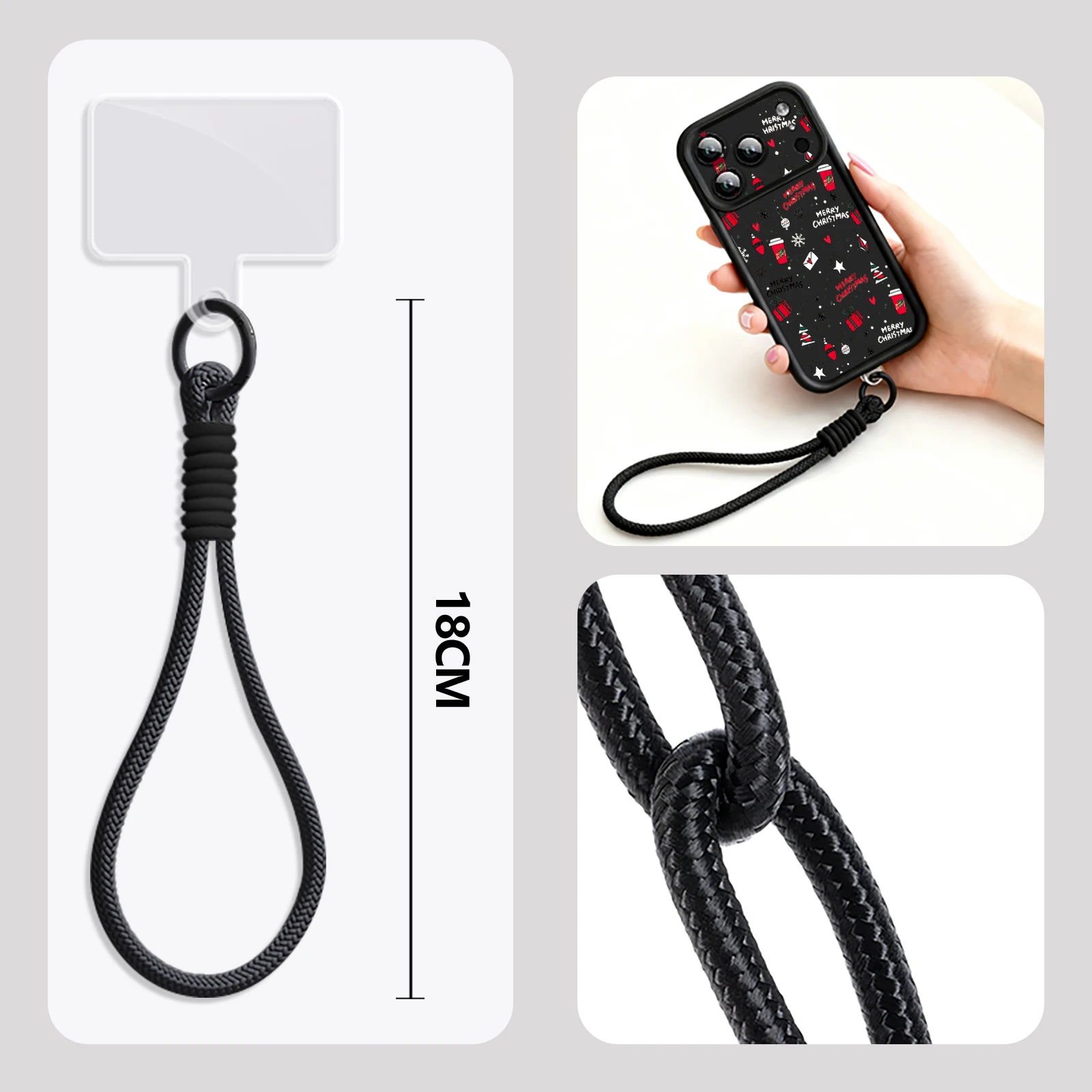 هدايا عيد الميلاد المطبوعة جراب هاتف آيفون 17 برو ماكس 16E الهواء 16 14 15 برو 12 13 برو ماكس شريط للرسغ الحبل لينة غطاء من البولي يوريثان #6
