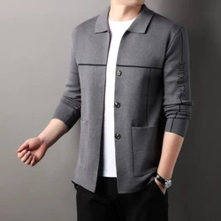 New Men's Spring and Autumn Cardigan Fashion Casual Coats Mens Clothes Knitted Sweater for Men