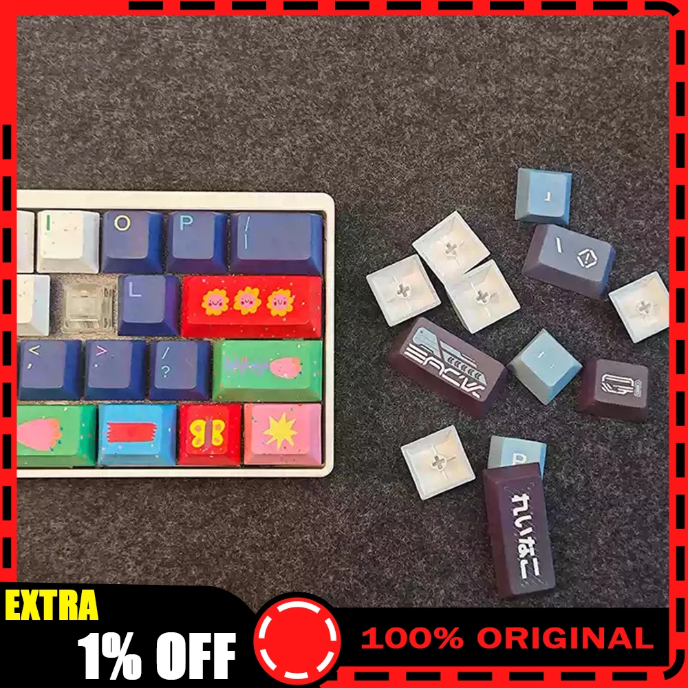 MMDAiny KM40 PC Keycaps 40% For Small Arrangement 40 Keyboard Keycaps PBT Thermal sublimation and light transmission PC
