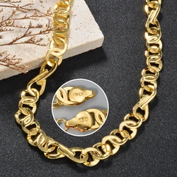 1PC Men's Women's Fashion Chain Necklace 1.1cm Wide Fried Dough Twists Delicate Copper Necklace Jewelry Gift Hip Hop Punk Gift