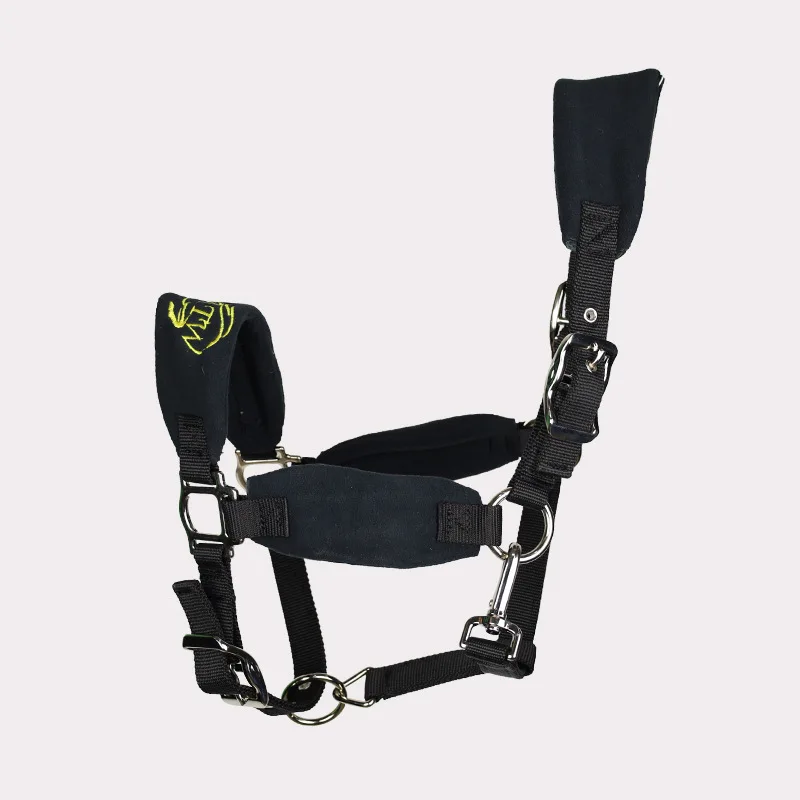 Adjustable Horse Halter with Polar Fleece Lining Equestrian Riding Headstalls with Satin Hardware