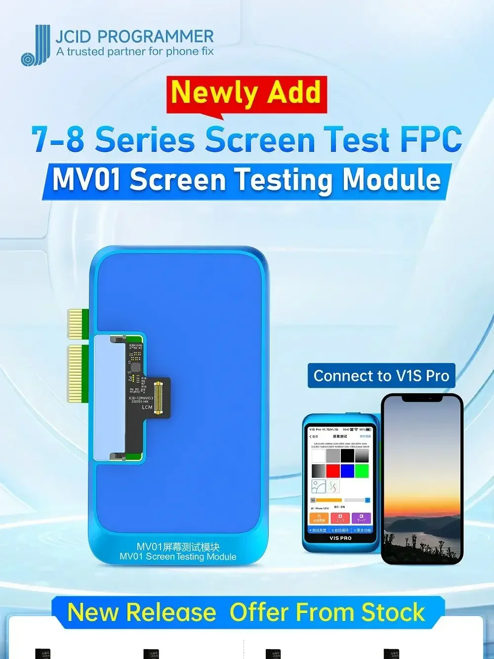 JCID V1S JC V1SE modulo di test dello schermo MV01 con cavo flessibile FPC per iphone Android Huawei Smartphone test delle funzioni dello schermo LCD