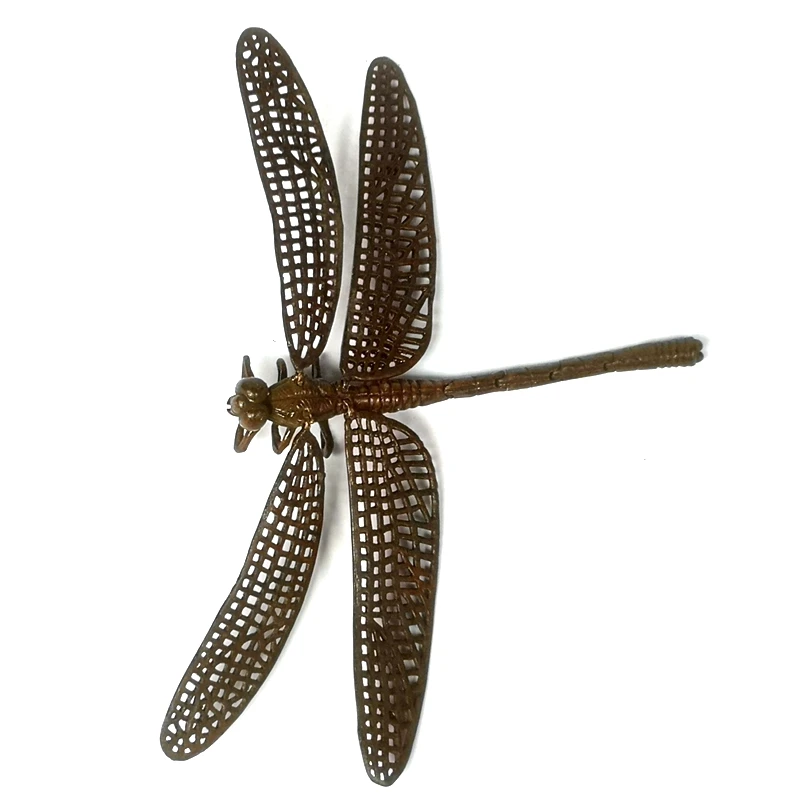 YIZHU CULTUER ART Size 11.8 × 9 cm Chinese Bronze Hand-made Mobile Lovely Dragonfly Statue Decoration Gift