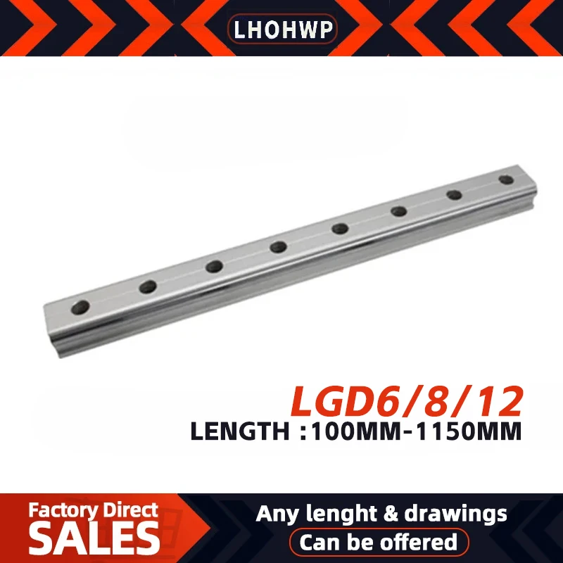 

External Dual-Axis Linear Slide Rail, Square Guide Rail, High-Speed Roller Slide LGD6 LGD8 LGD12 L=100-1150mmCNC Cutting Machine