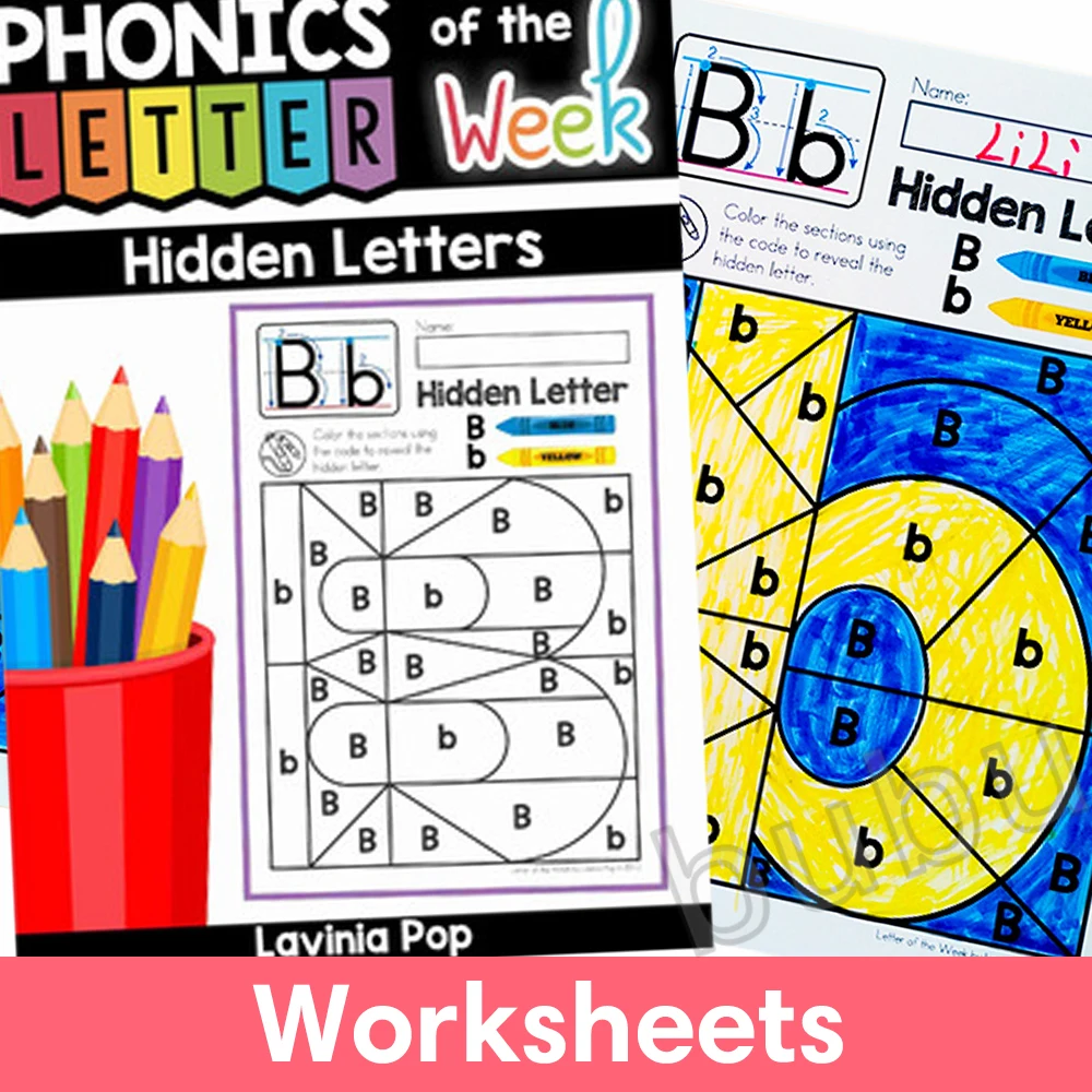 Hidden Alphabet Letters: Upper and Lower Case Letter Identification Activity Worksheets learning workbook