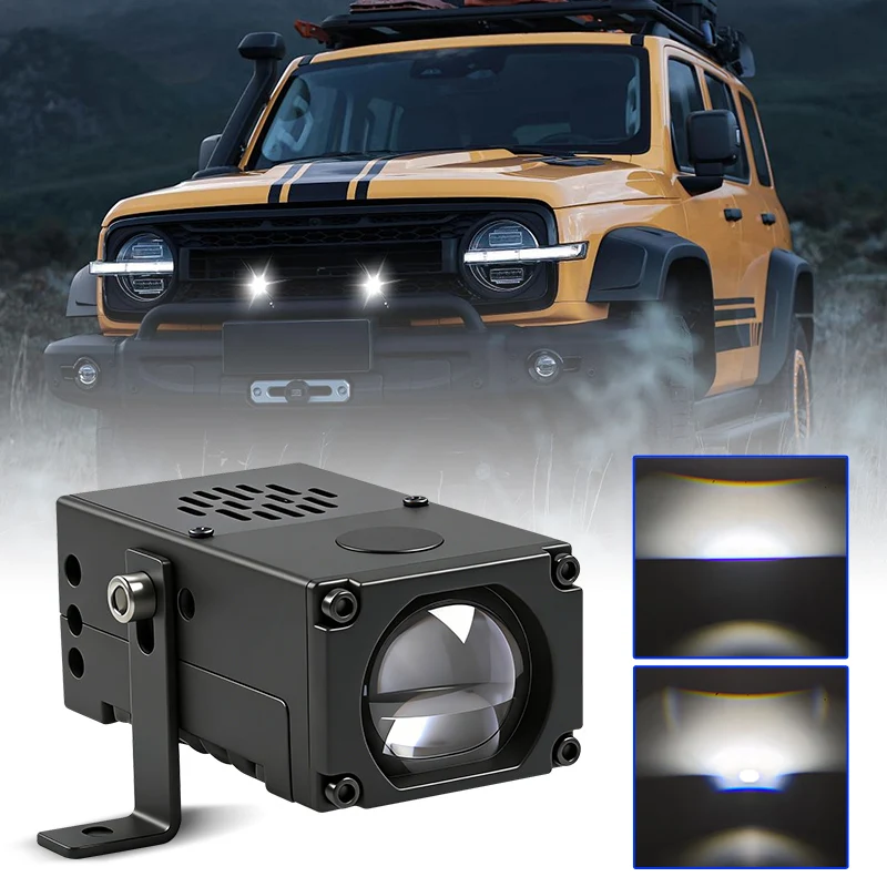 

LED Grille Light Projector Lens for Offroad Motorbike White Yellow Blue Hi/Lo Beam Driving Spotlight Fan Fog Lamp 12V 24V IP67