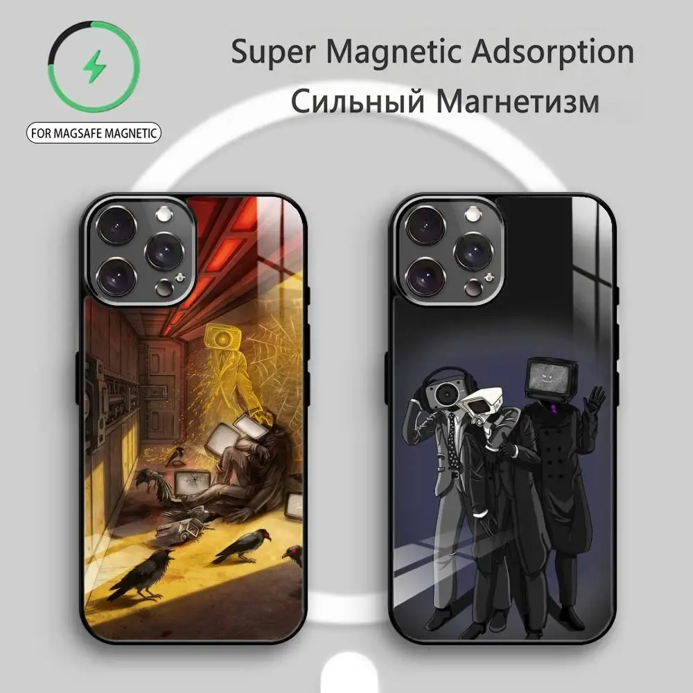 

S-Skibidi T-Toilet Phone Case For iPhone17,16,15,14,13,12,11 Plus,Pro Max Magnetic For Magsafe Wireless Charging