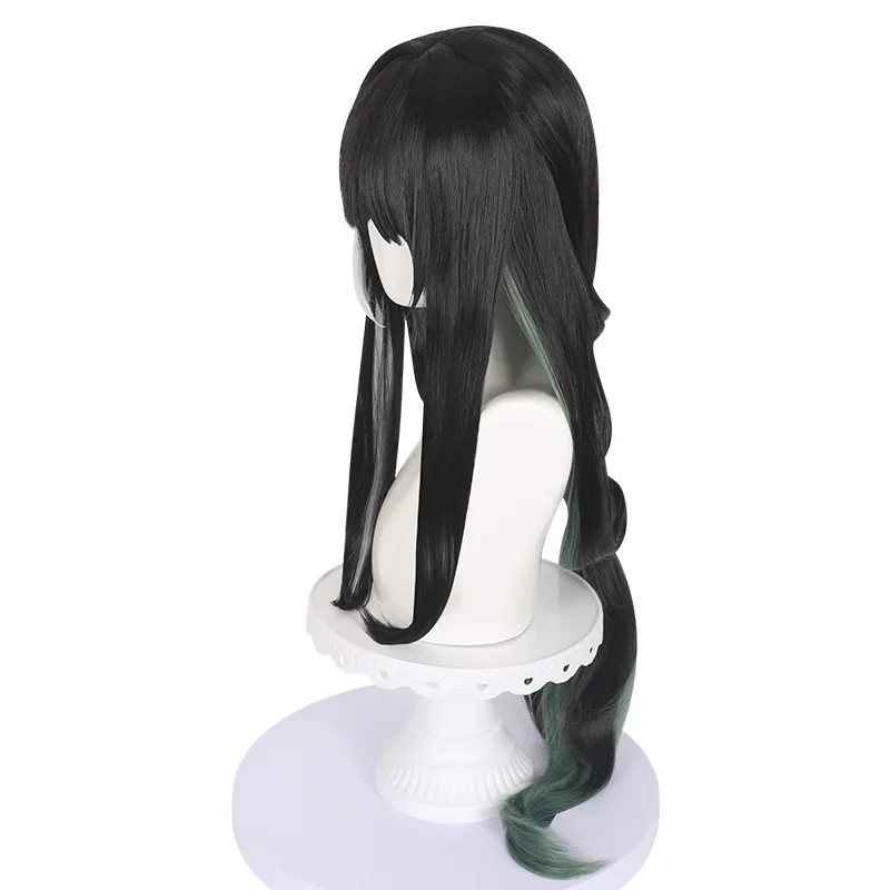 Ming chao ressonador bai zhi cosplay peruca simulação de silicone couro cabeludo topo cor misturada mudança gradual imitação