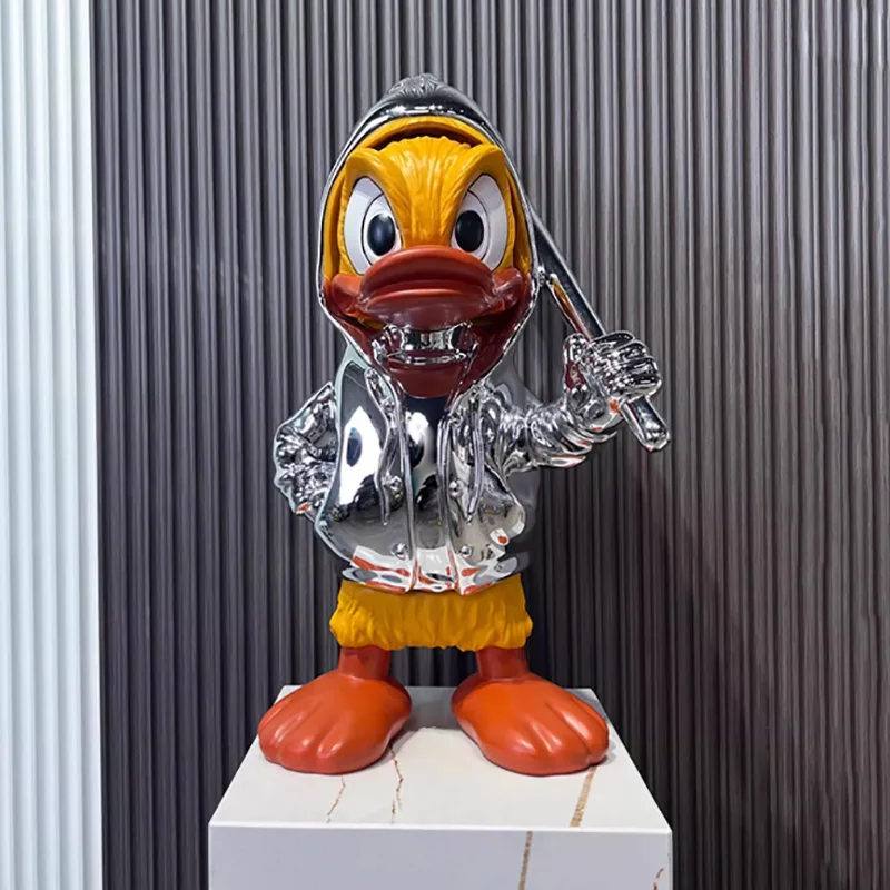ديزني لعبة دونالد داك النحت شخصيات كرتونية نموذج غرفة المعيشة ديكور للطاولات الراتنج الحرفية الحيوان تمثال تمثال لعبة للطفل هدية