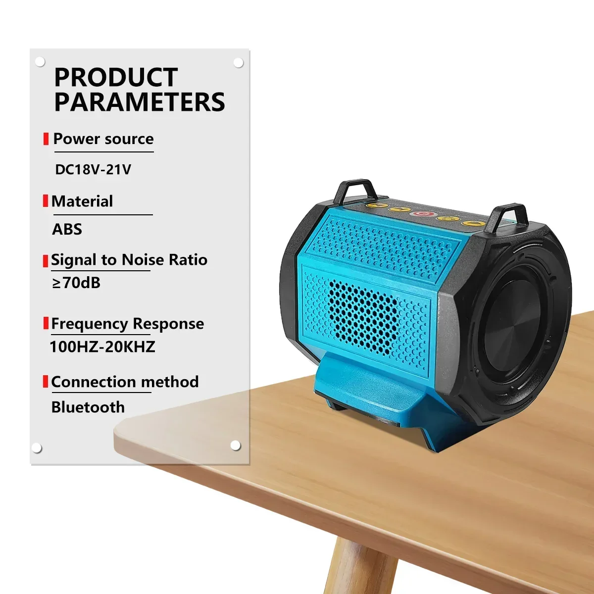 Cordless Speaker Bluetooth-compatible Speaker Type-C Port For Makita/WOBERICH 18V 20V Battery(No Battery)