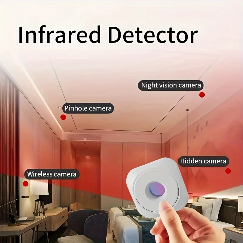 Rilevatore di telecamere nascoste cercatore di rilevamento dell'obiettivo nascosto Pinhole portatile per l'ispezione Anti-sorveglianza del dispositivo anti-Peeping dell'hotel