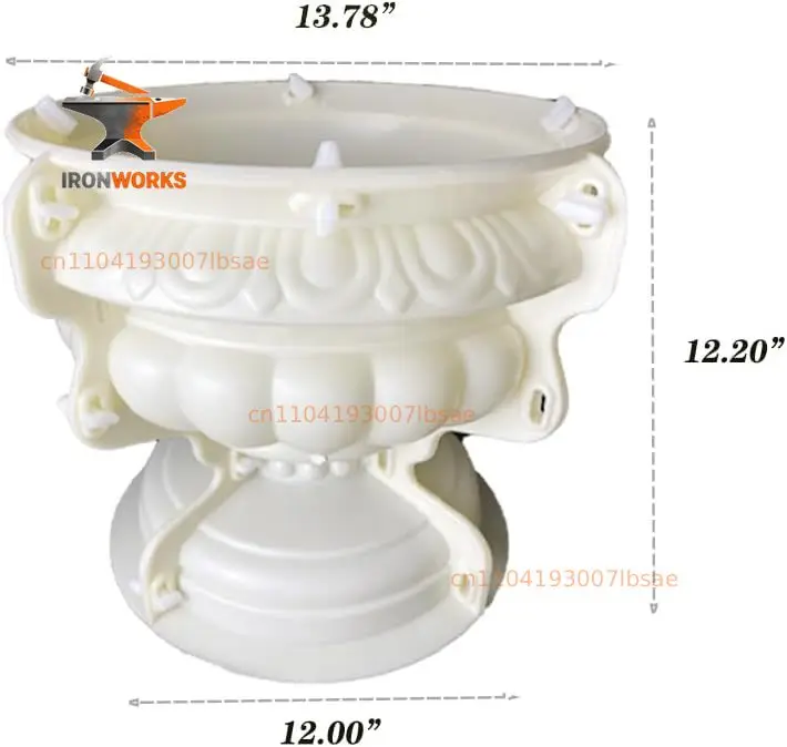 13.78 * 12.2 * 12 Inch, Large Concrete Planter Mold  Flower Pot Mold for Garden Decoration