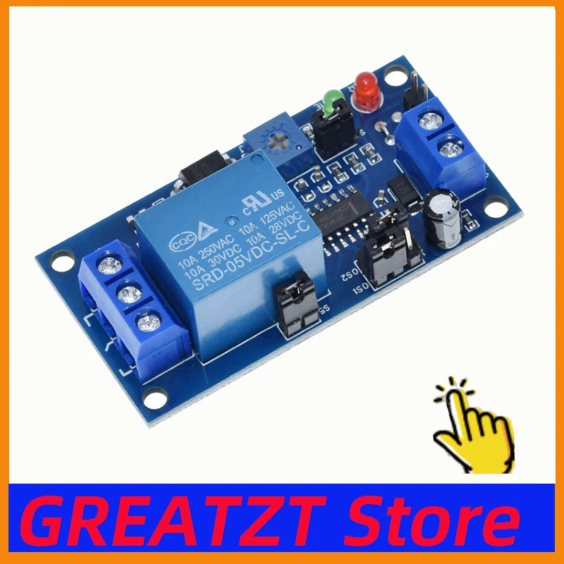DC 5V 12V Time Relay Module Normal Open Time Delay Relay Timing Relay Control Switch Adjustable Potentiometer LED Indicator