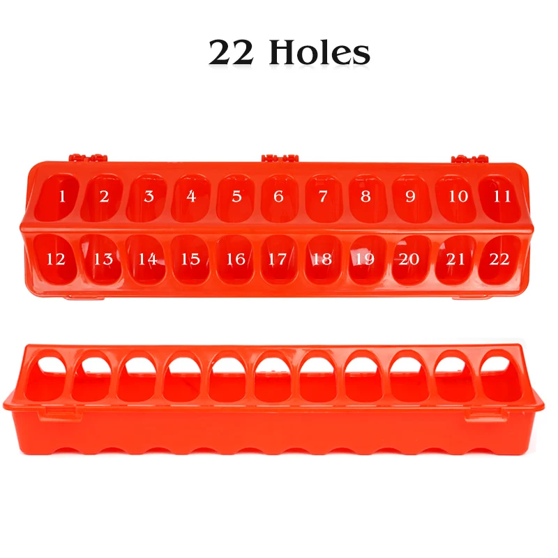 40Cm 22 Holes Poultry Clamshell Birds Chick Pigeon Ground Feeder Long Trough Water Bowl Farming Tool Farm Breeding Supplies