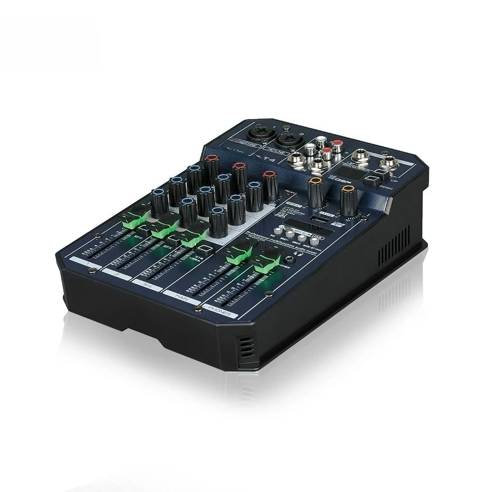 4-Way small Bluetooth mixer digital effect device, built-in sound card can be connected to computer