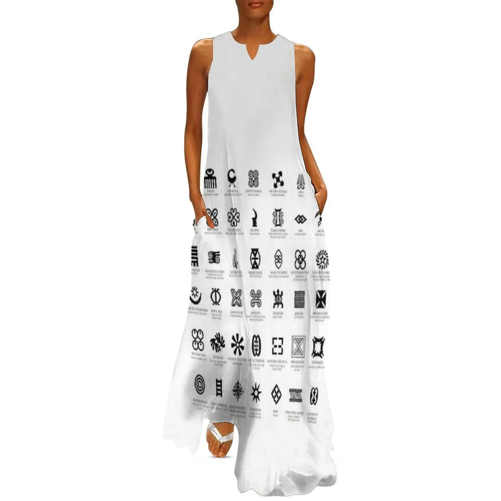 

West African Adinkra Symbols Long Dress evening dresses ladies women's dresses luxury Woman clothes