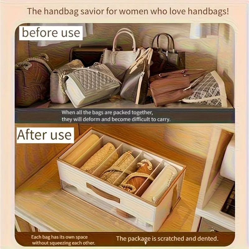 Y42A-Purse Storage Organizer Dust Bag Handbag For Closet Wardrobe Clothes Pants Organizer Dust Cover