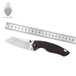 Kizer-cuchillo plegable K V4593C3, mango de cobre con hoja de acero de 2022 CM, herramientas de mano para caza al aire libre, 154