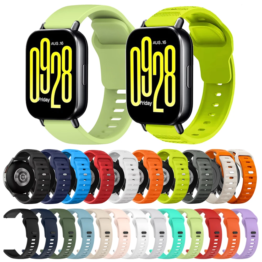 22 مللي متر سيليكون حزام رياضي ل ساعة ريدمي 5 لايت تنفس لينة حلقة العصابات ل ساعة ريدمي 5 سوار استبدال المعصم النشط