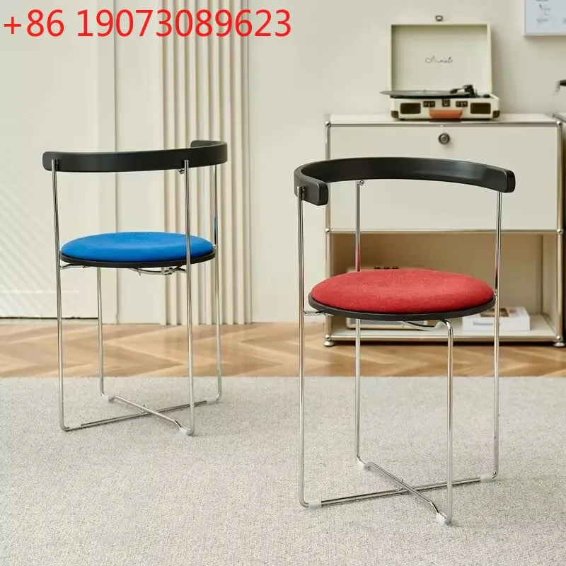 

Retro Metal Dining Chair Nordic Folding Chair Home Furniture Solid Wood